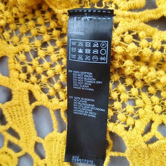 F21 Yellow Crochet Lace Tunic Tank - Medium - Picture 5 of 7